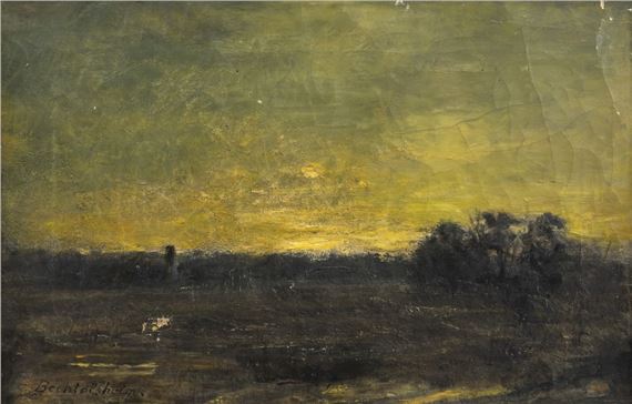 Landscape at evening light. by Gustav von Bechtolsheim