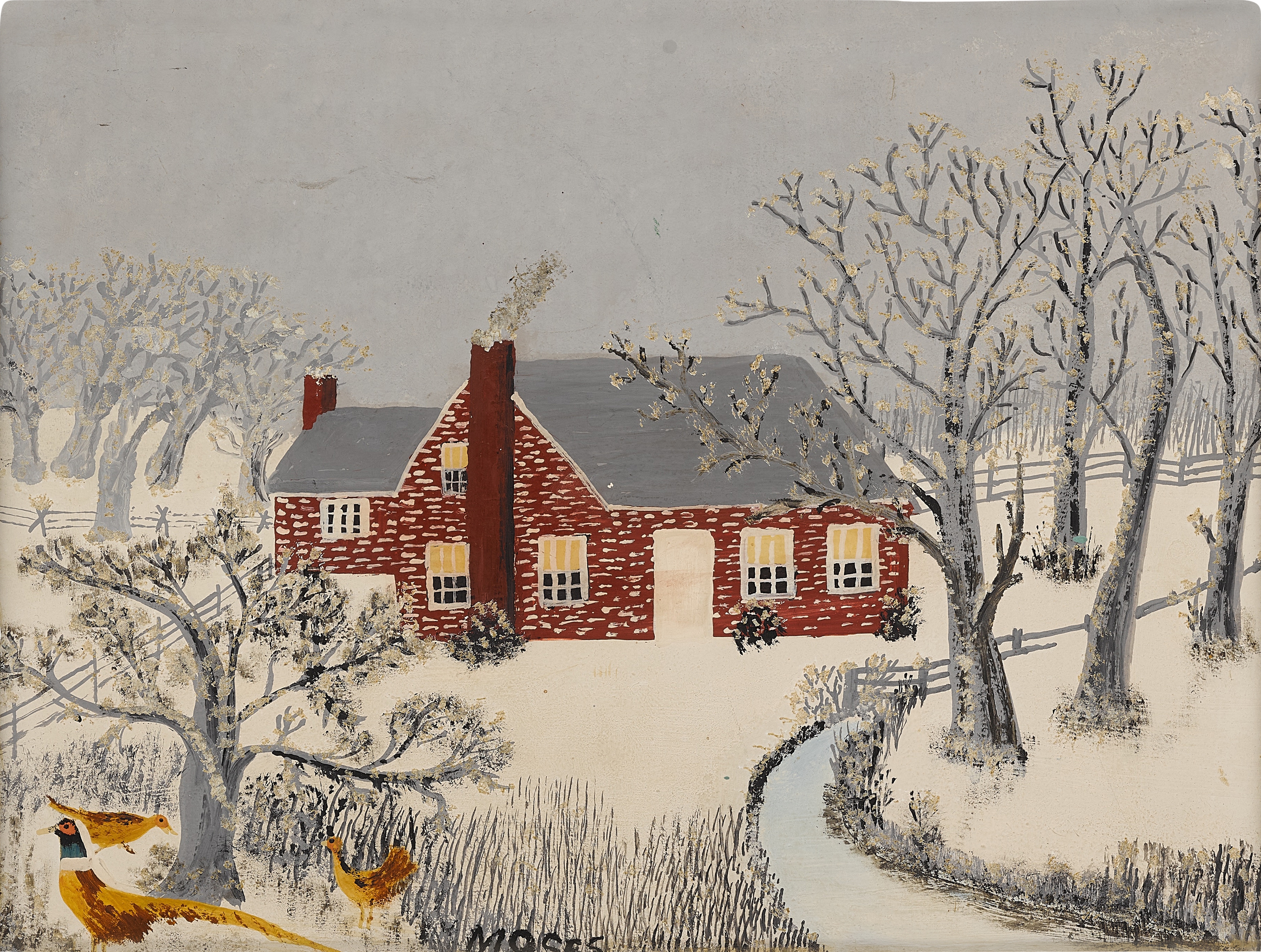 Artwork by Grandma Moses, Home, Made of oil on Masonite