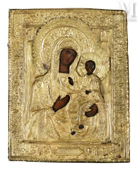 Artwork by «Russia» Group, Icône Mère de Dieu Iverskaya, Made of Tempera on wood