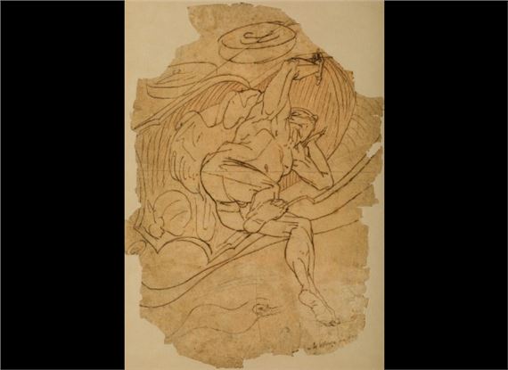 Estudio de figura masculina en escorzo by Italian School, 16th Century