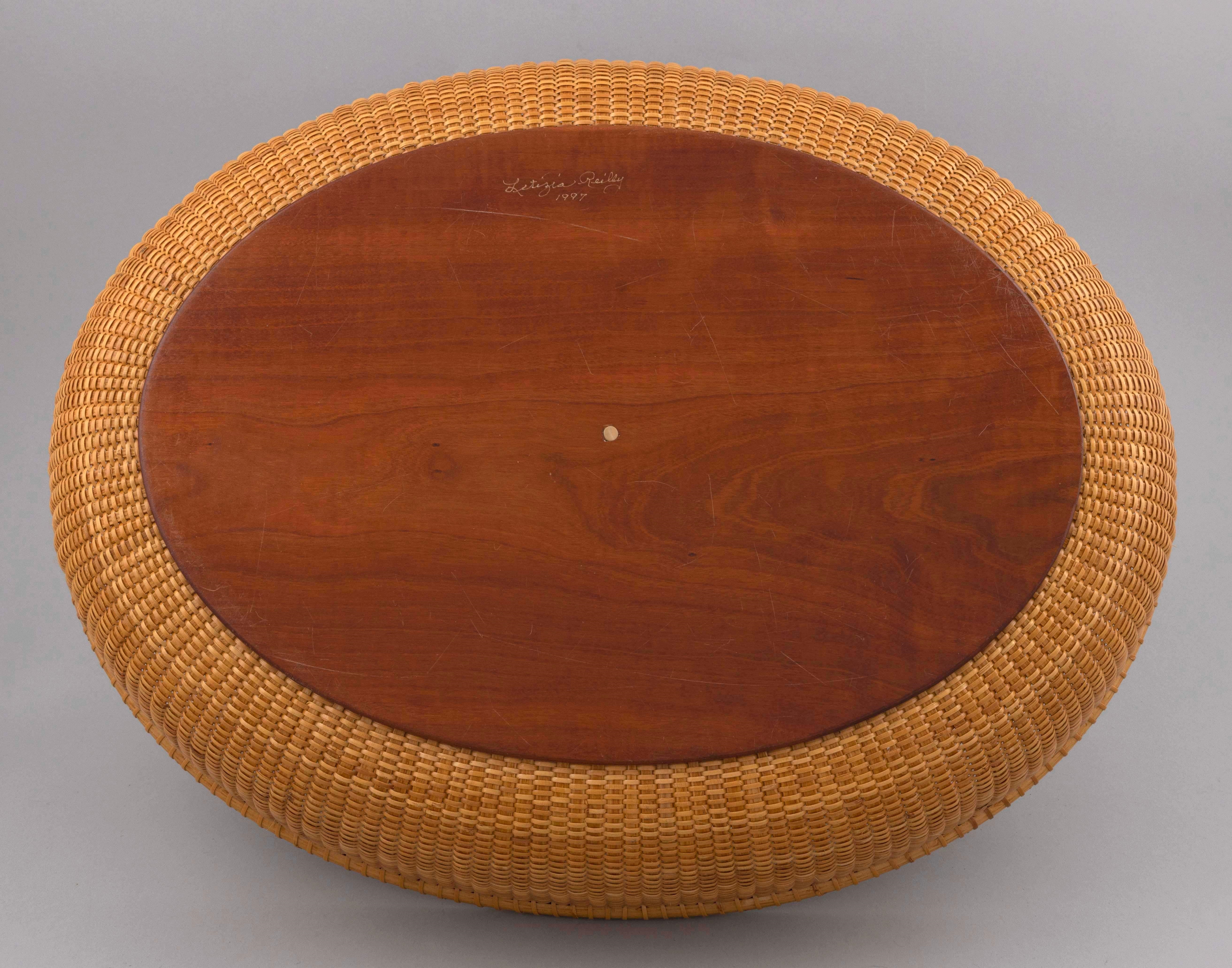 Artwork by L. Reilly, LARGE NANTUCKET BASKET, Made of oval  Oval polychrome