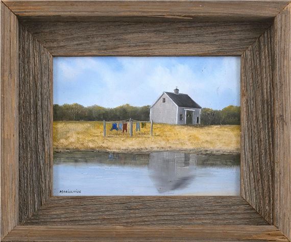 Barn by the water's edge. by Marieluise Hutchinson
