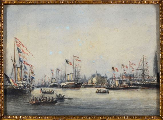 Henri Seghers | Naval parade for the inauguration of the new Scheldt ...