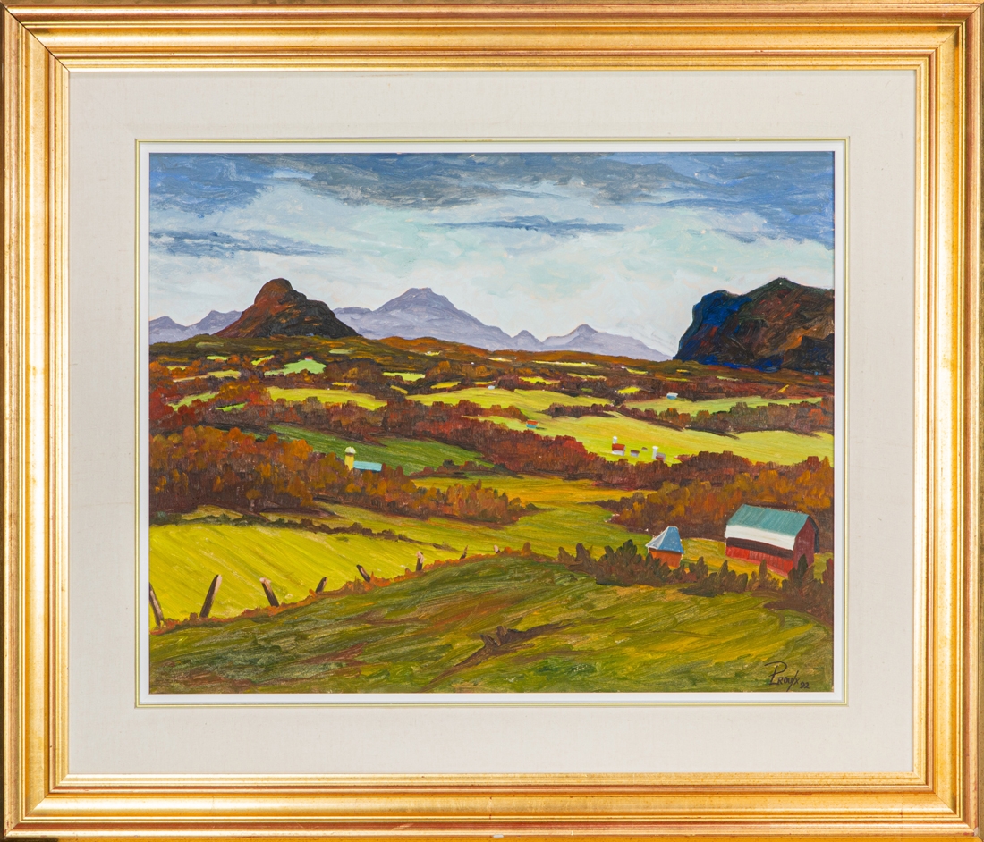 Leandre Proulx Farmland with Distant Mountains (1992) MutualArt