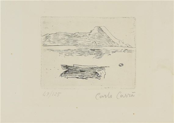 BARCA SOLITARIA by Carlo Carrà, 1957