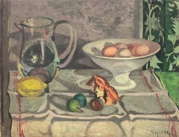 Jean AUJAME (1905-1965) Nature morte. Huile sur toile by Jean Aujame