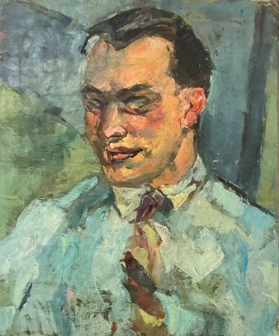 Jean AUJAME (1905-1965) Portrait d'homme. Huile sur toile by Jean Aujame