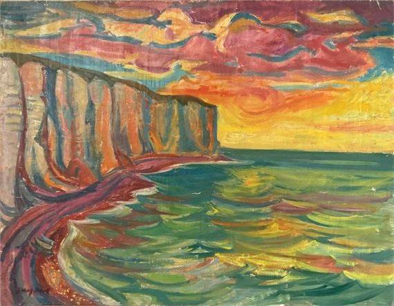 Jean AUJAME (1905-1965) Falaise au soleil couchant by Jean Aujame, 1928