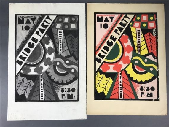 Art Deco preparatory works for poster
