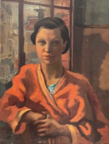 Jean AUJAME (1905-1965) Femme assise devant la fenêtre. Huile sur toile by Jean Aujame