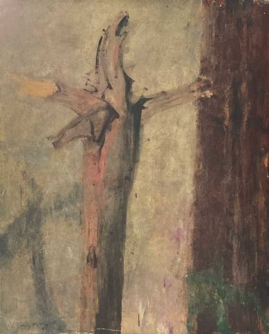 Jean AUJAME (1905-1965) Arbre. Huile sur toile by Jean Aujame