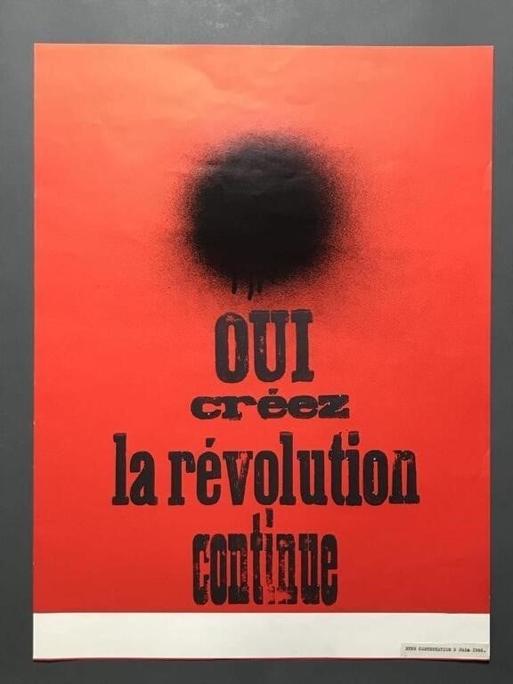Oui Créez la Révolution Continue. by Jean Degottex, 1968