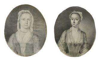 Two portrait miniatures of ladies - R. Haskins