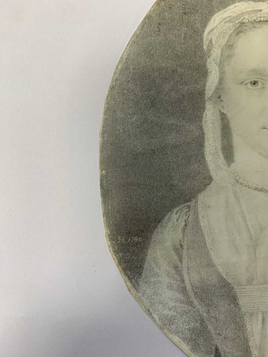 Artwork by R. Haskins, Two portrait miniatures of ladies, Made of plumbago on vellum