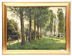 Vaches en pâture by Xavier Wurth, oil on canvas