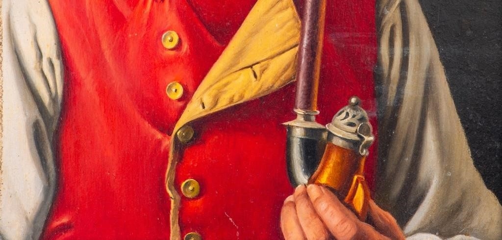 Franz Xavier Wölfle | Franz Xaver Wolfle 'Man Smoking Pipe' Oil on ...