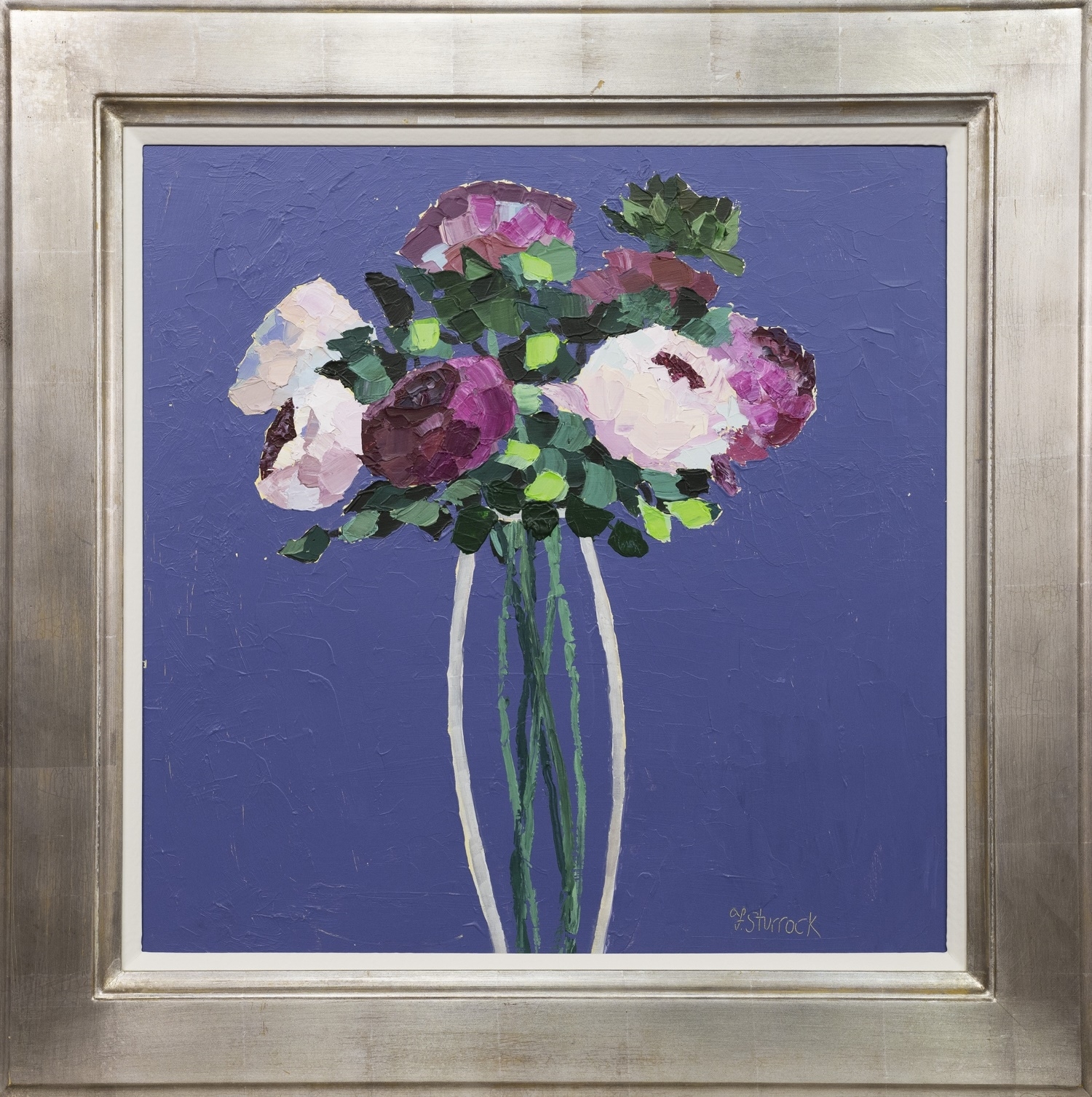 Artwork by Fiona Sturrock, STILL LIFE OF FLOWERS IN A VASE, Made of oil on board