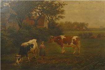 La jeune gardienne de vaches - Louis Demaertelaere