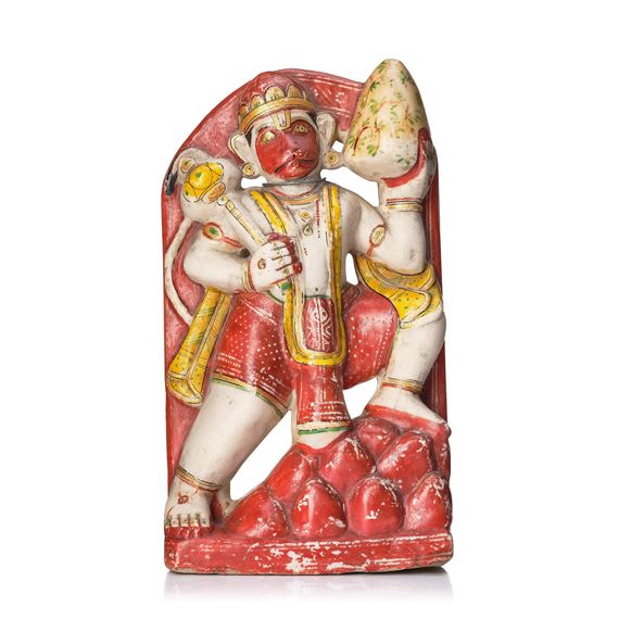 An alabaster sculpture of Hannuman by Indian School, 19th Century