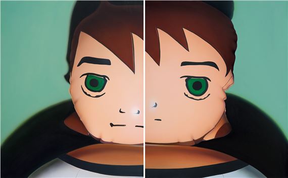 Seeing Two Worlds with One Pair of Eyes (Diptych) by Sun Yitian, 2017