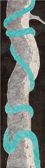 Ink and colour on paper by Liu Qi