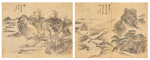 Landscapes by Xiang Yun, 19th century