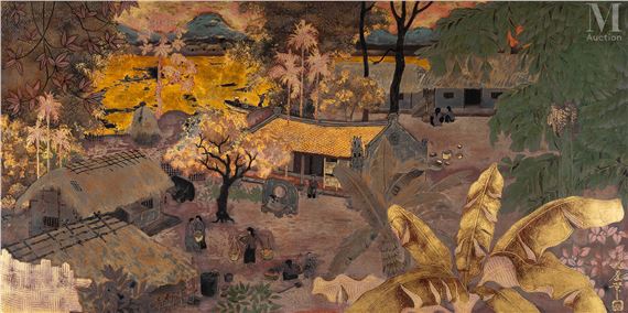 Village en bord de rivière by Pham Hau