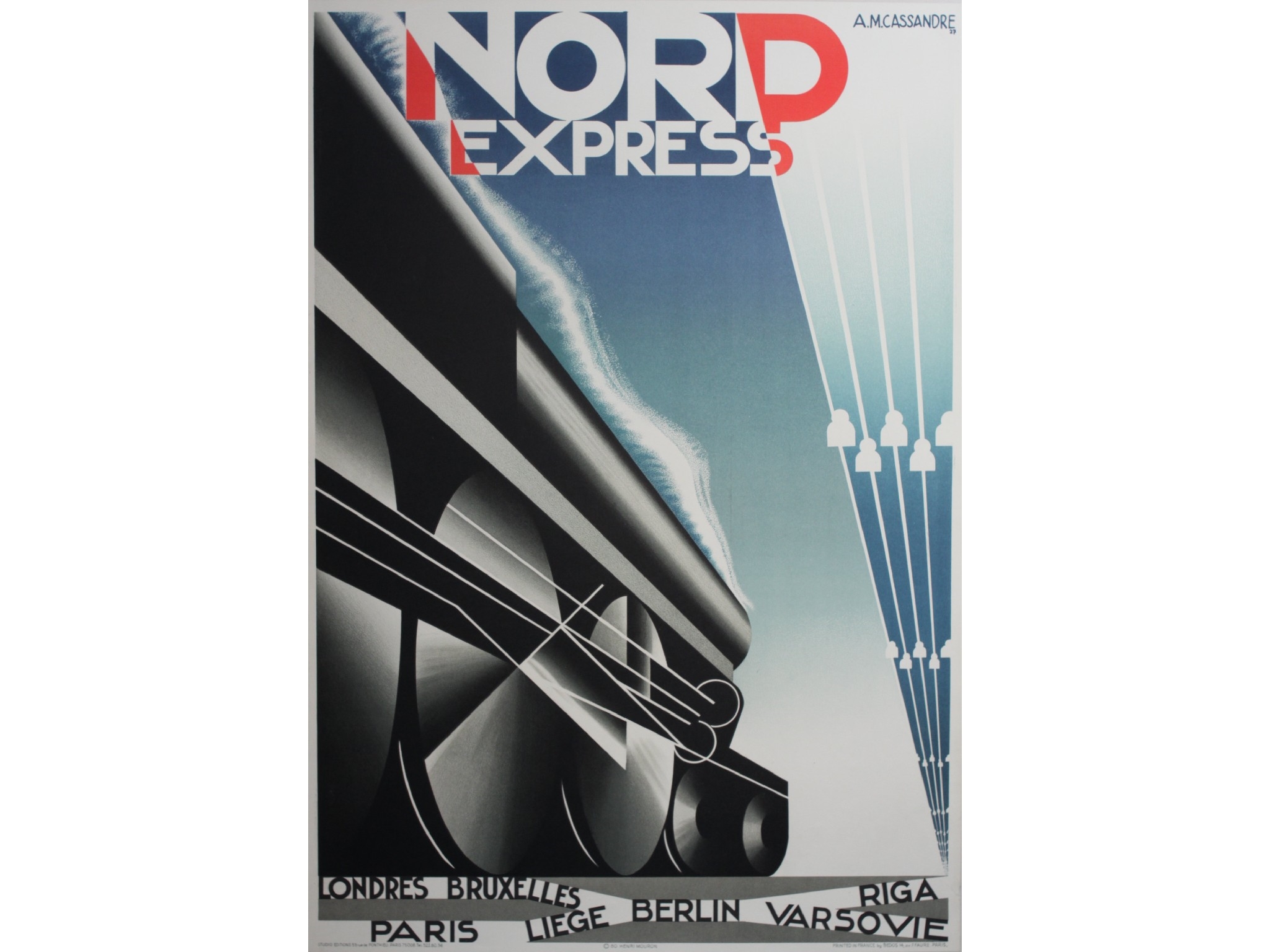 Artwork by A.M. Cassandre, A M Cassandre (Adolphe Mouron 1901 - 1968) Nord Express, Made of poster