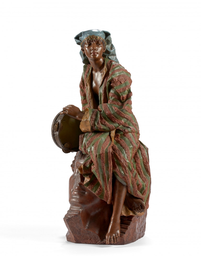 Gaston Veuvenot Leroux | Égyptienne au tambourin | MutualArt