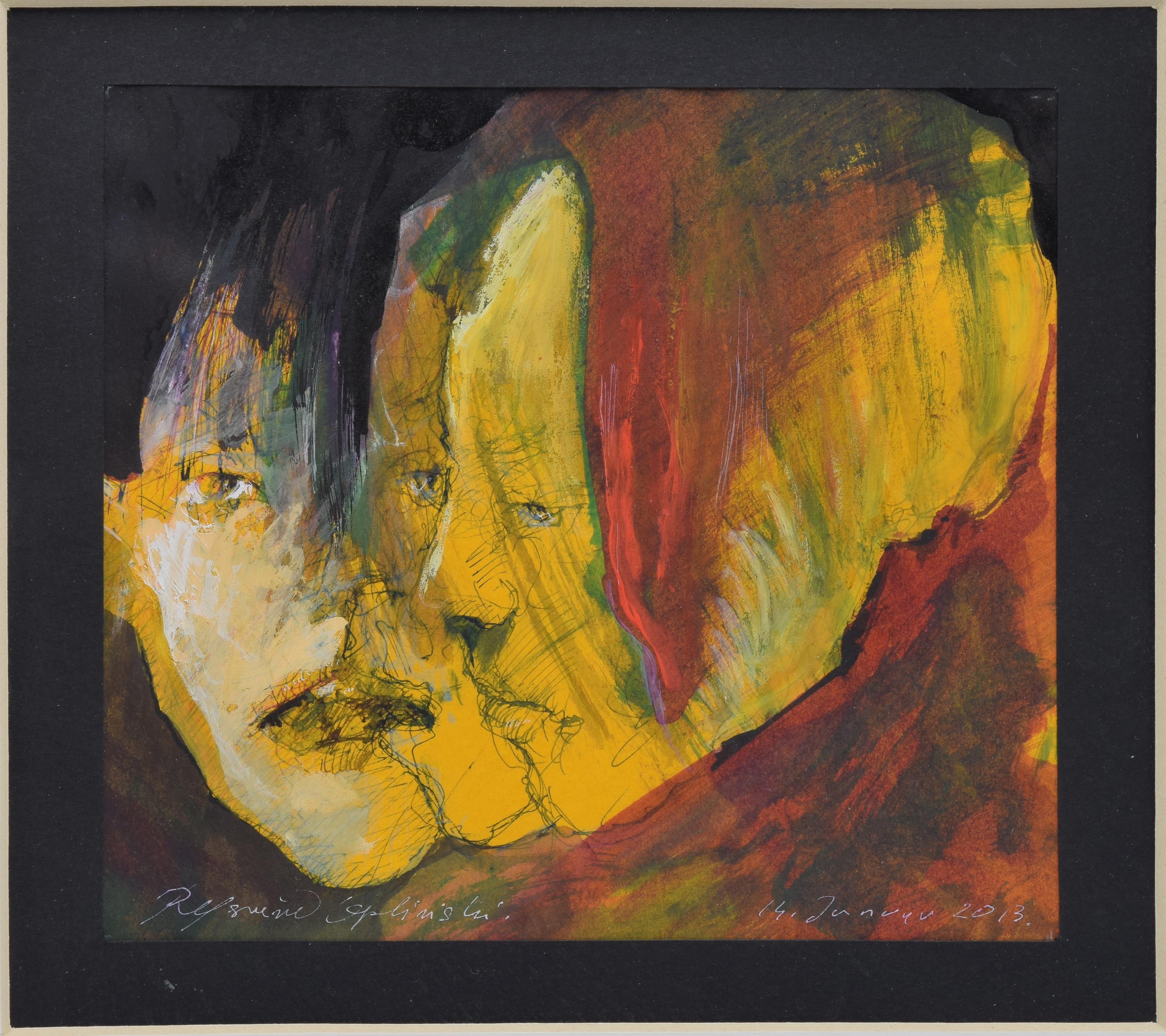 Artwork by Ryszard Opaliński, Trzy głowy, Made of tempera