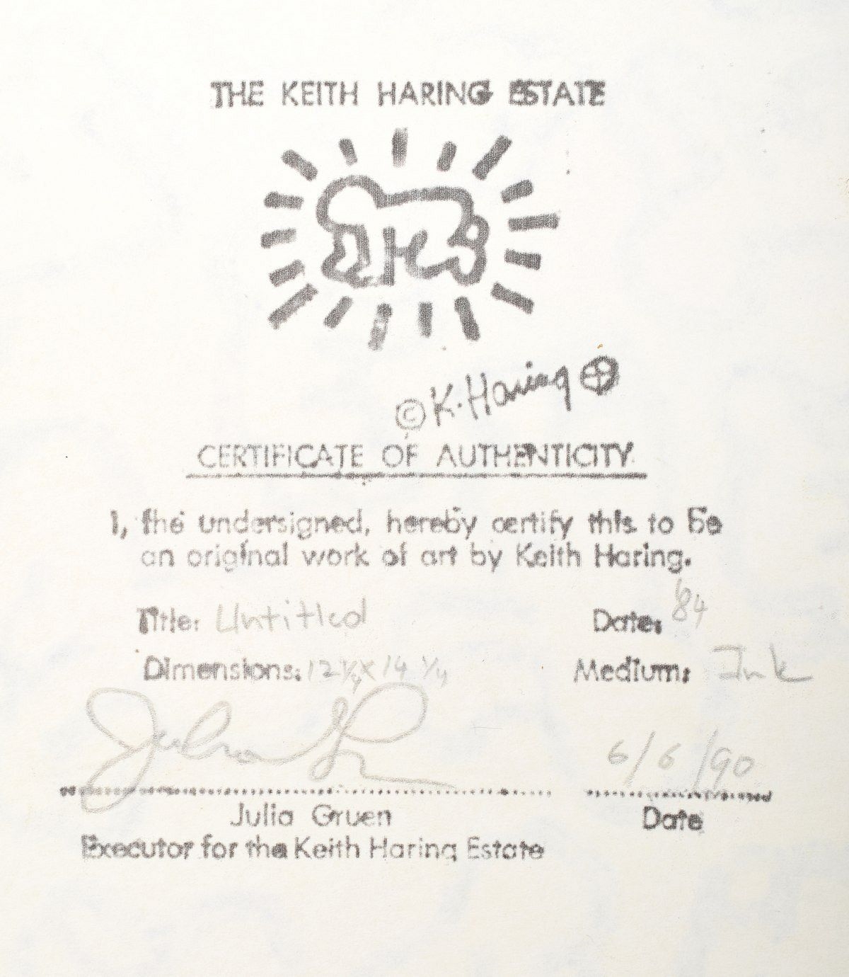 Keith Haring | Crawling Babies (1990) | MutualArt
