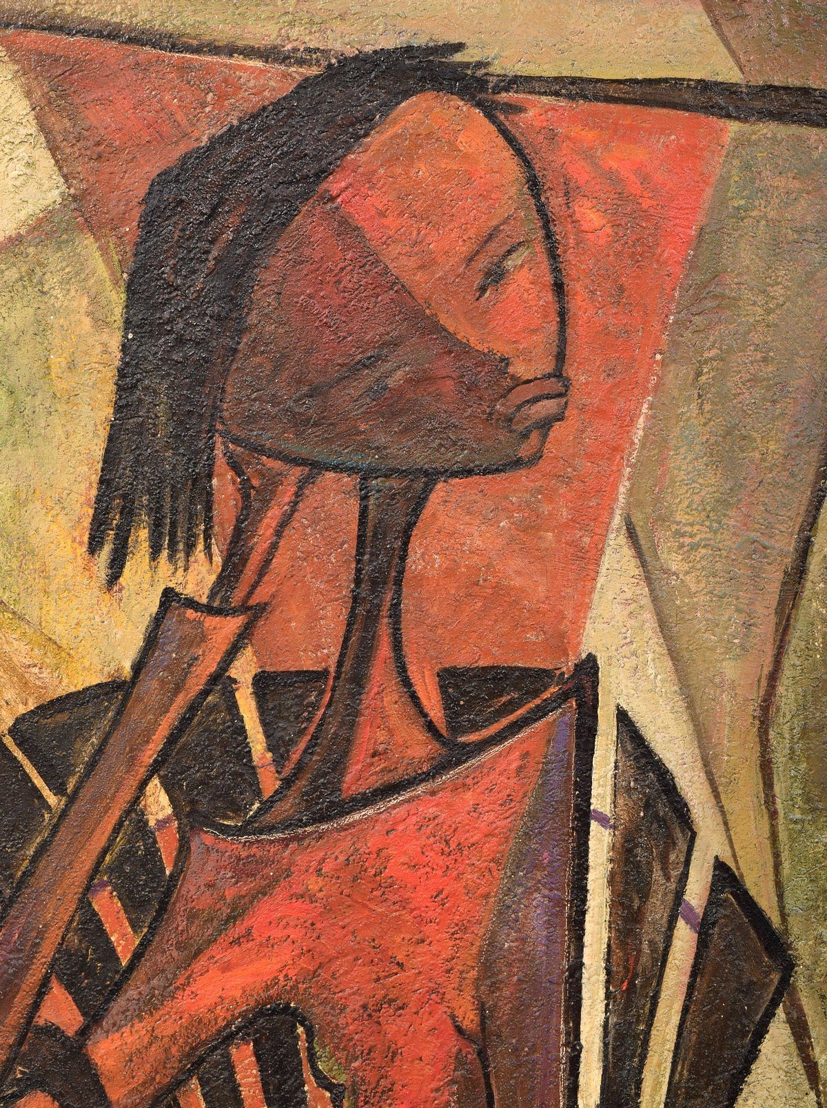 Artwork by Ángel Botello, Mujer Sentada #18, Made of oil on panel