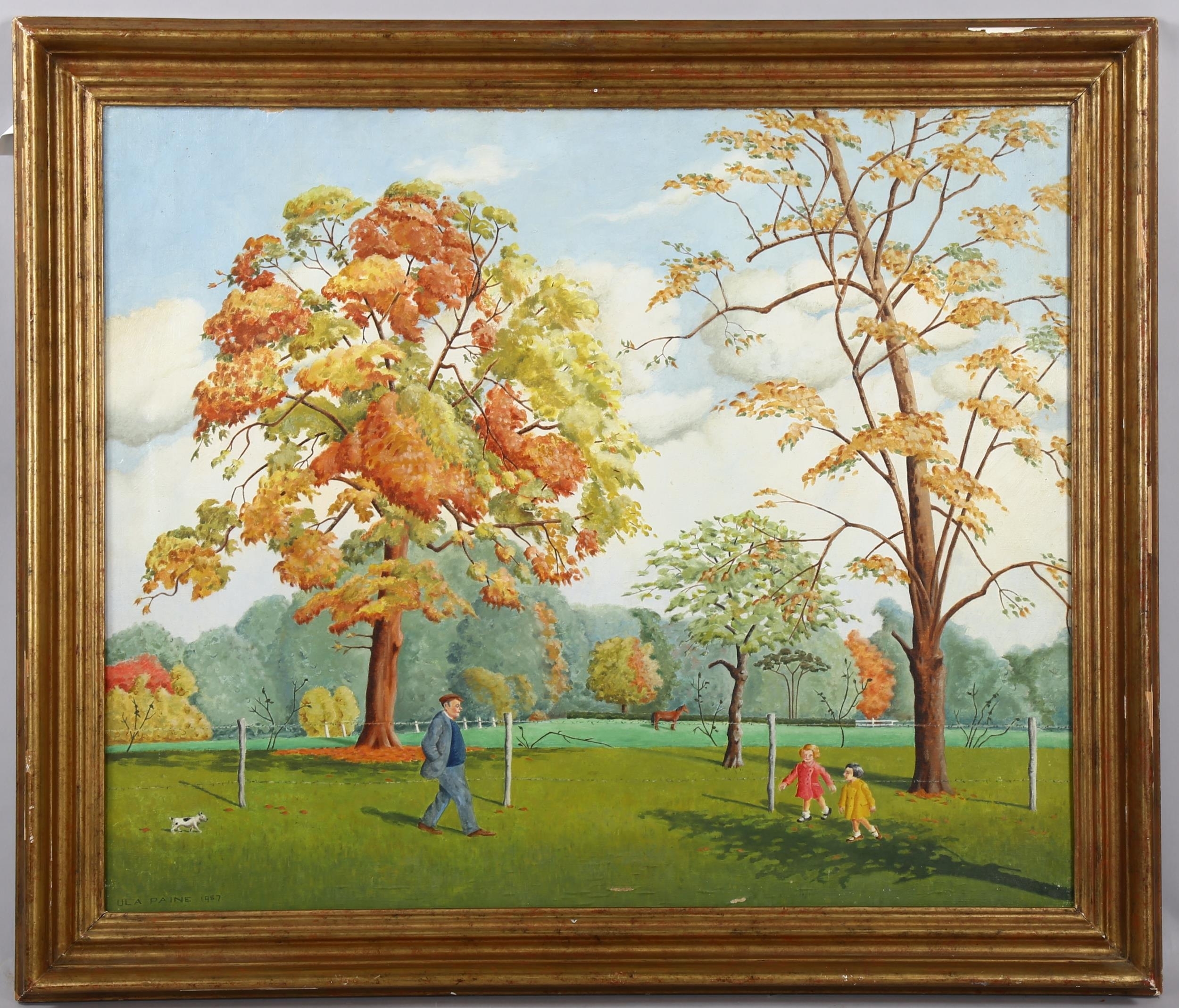 Artwork by Ula Paine, Park scene, Made of oil on canvas