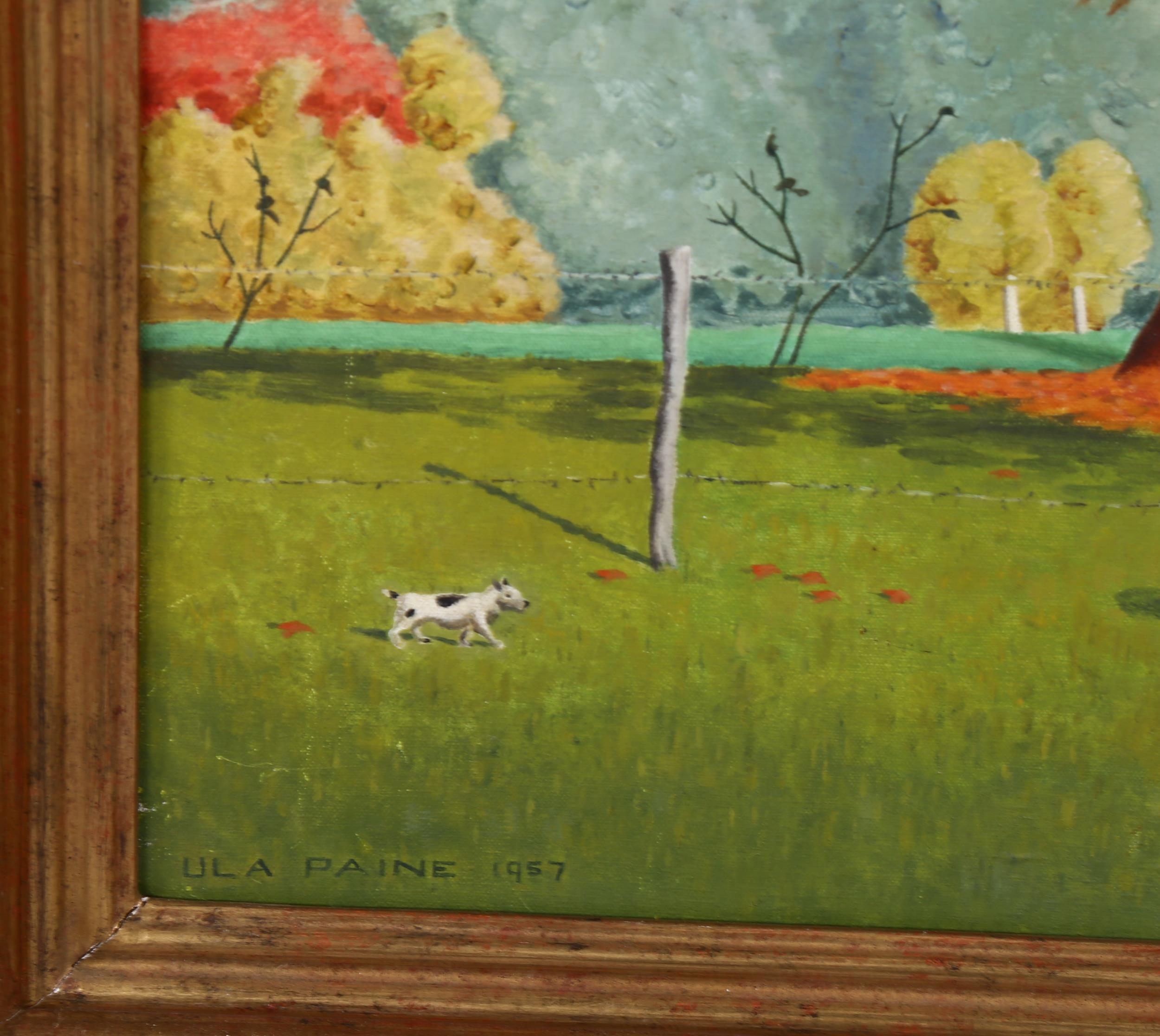 Artwork by Ula Paine, Park scene, Made of oil on canvas