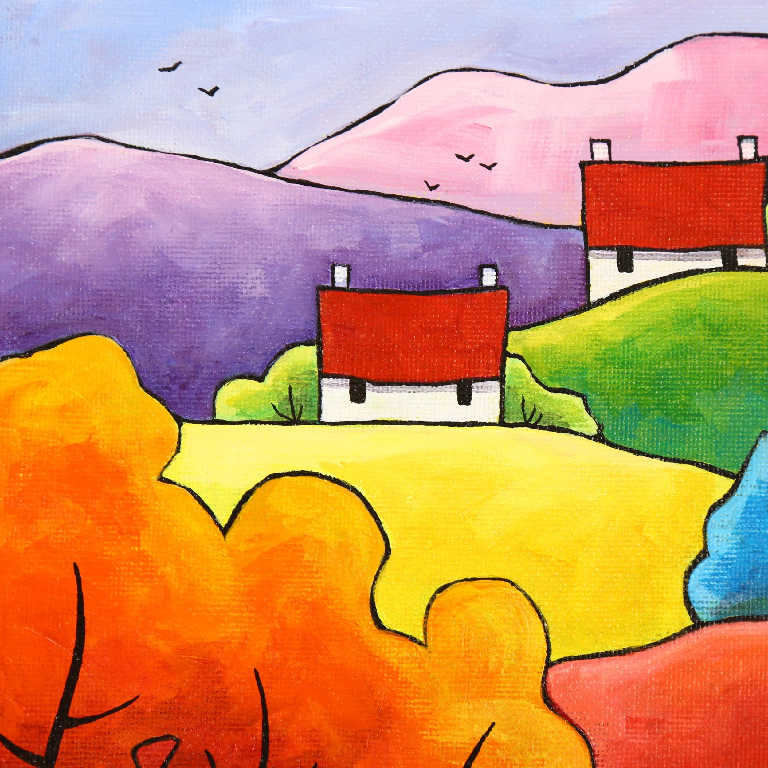 Artwork by Gillian Mowbray, Summer's end, Made of acrylic on board