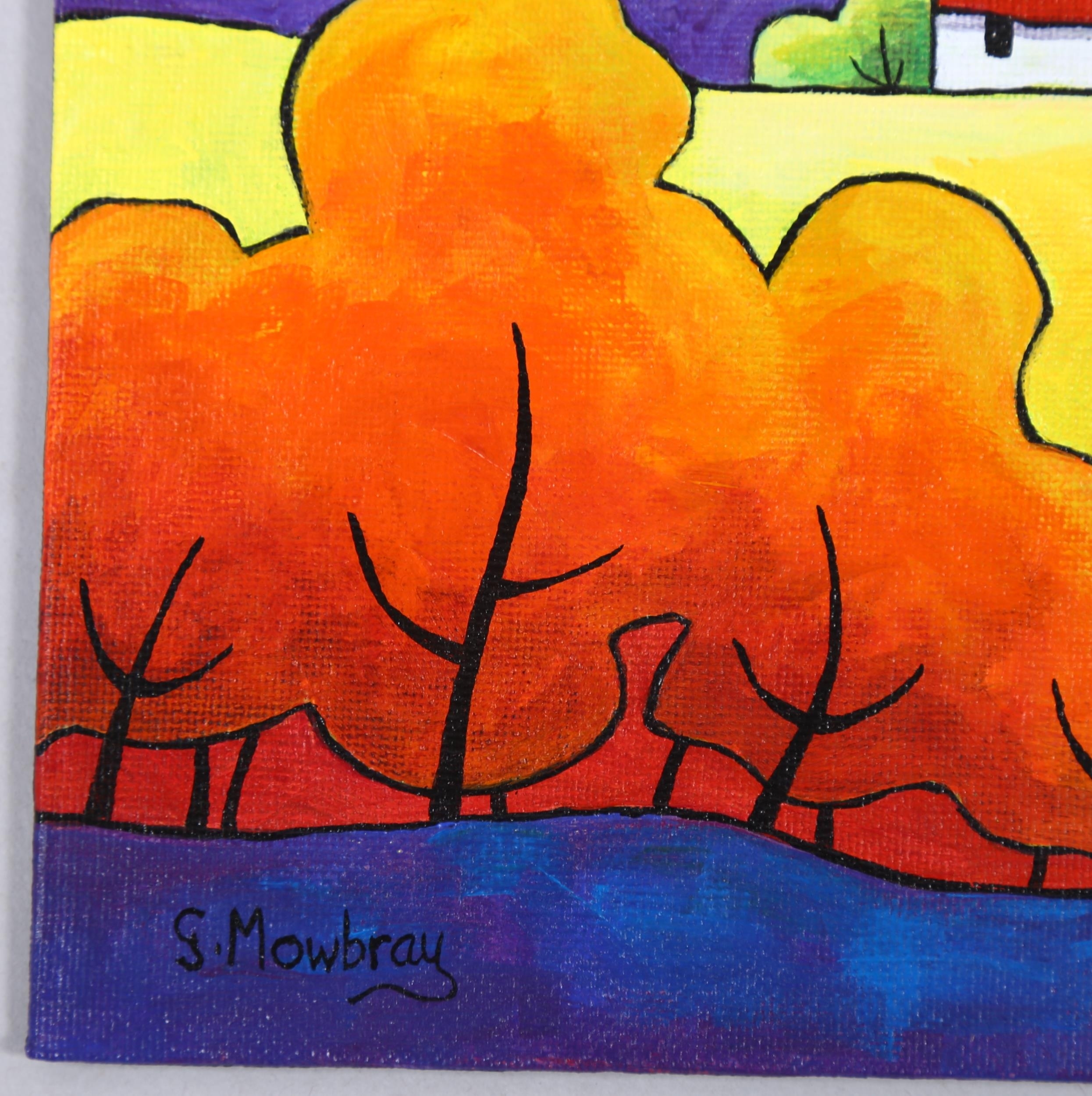 Artwork by Gillian Mowbray, Summer's end, Made of acrylic on board