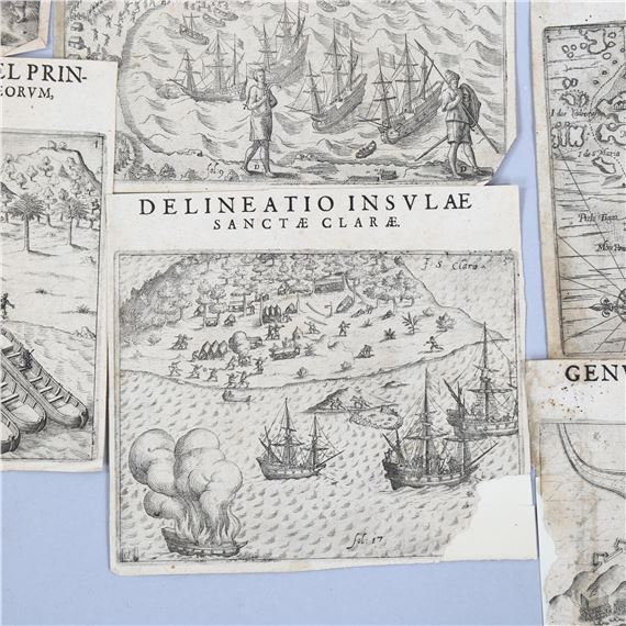 Theodor de Bry | Map of Borneo and 7 other engravings | MutualArt