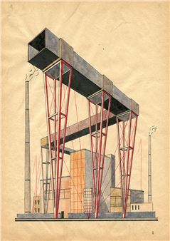 Model of an industrial building - Konstantin Stepanovich Melnikov