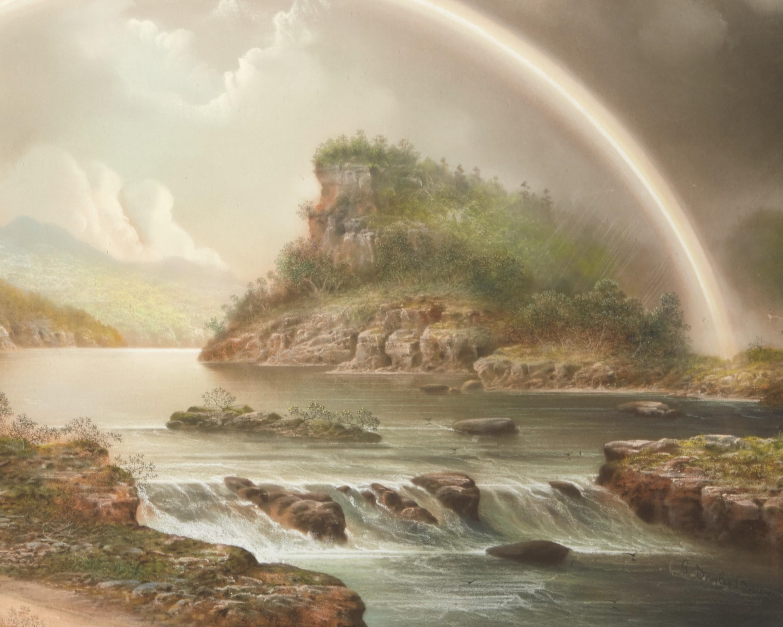George Douglas Brewerton | Rainbow over a waterfall | MutualArt