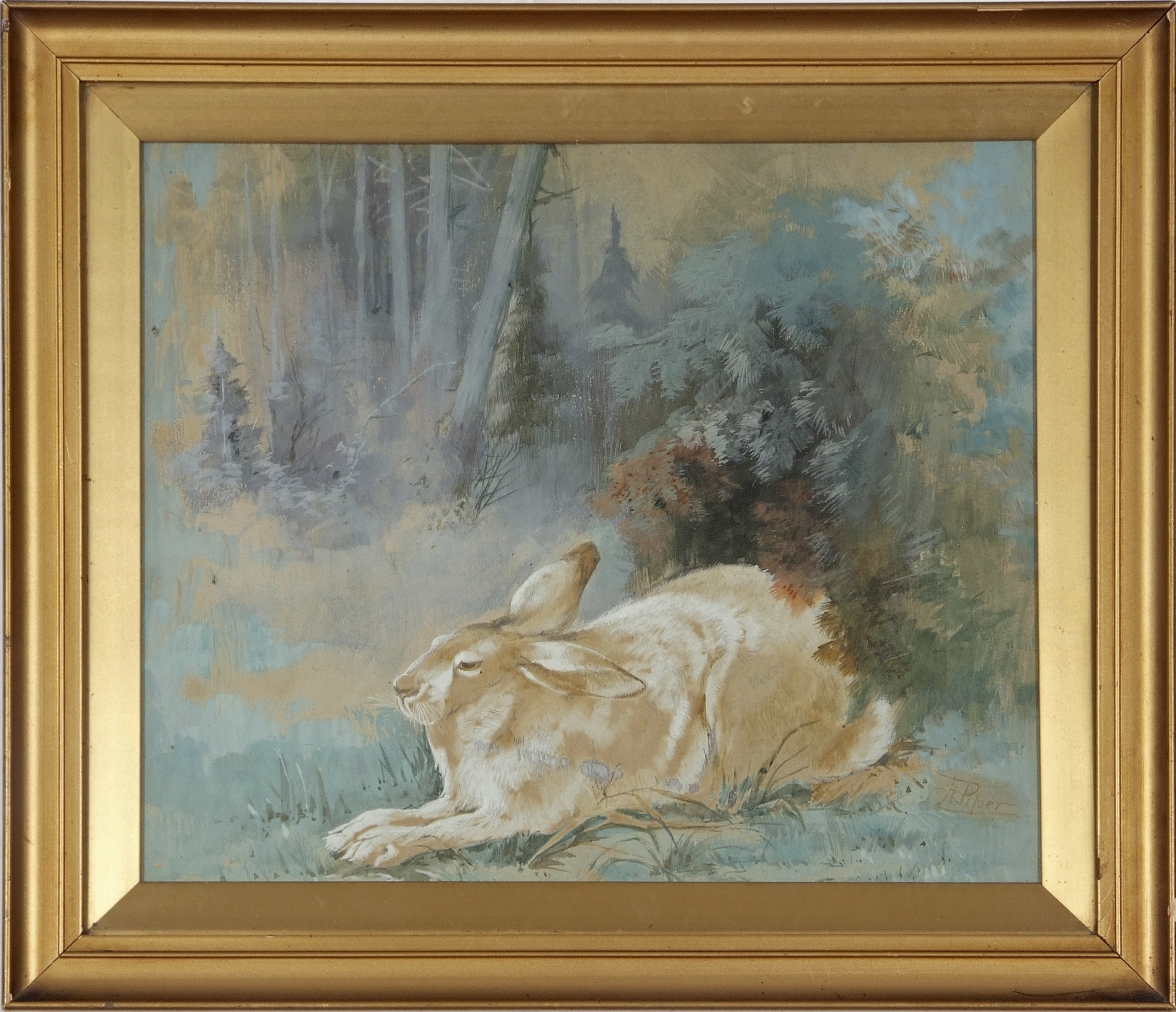 Harry Piper | A hare resting under branches | MutualArt