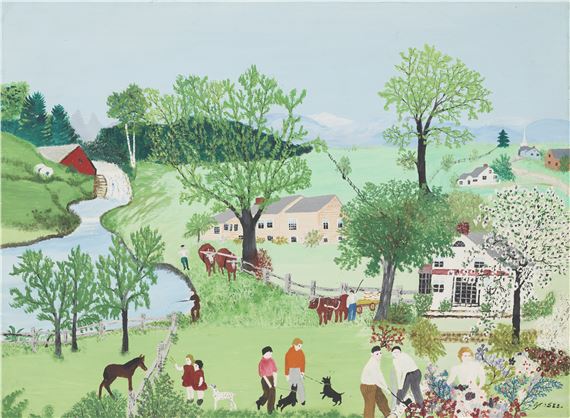 THE FLOWER GARDEN by Grandma Moses, 1921, 1951, 1496, September 1951