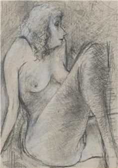 Seated nude female - John Ivor Stewart