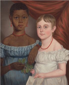A PORTRAIT OF TWO GIRLS - American School, 19th Century