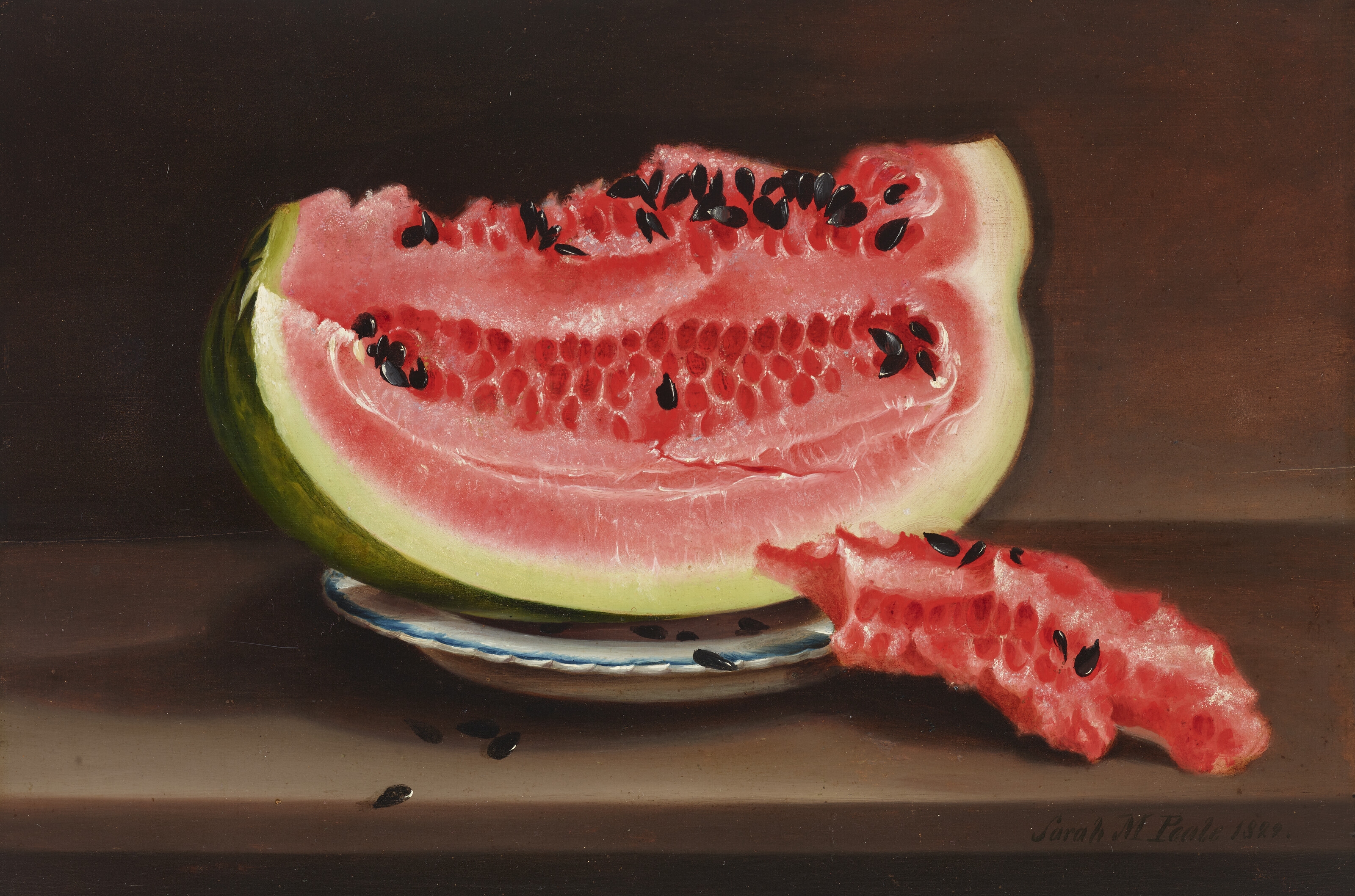 Artwork by Sarah Miriam Peale, Watermelon, Made of oil on panel