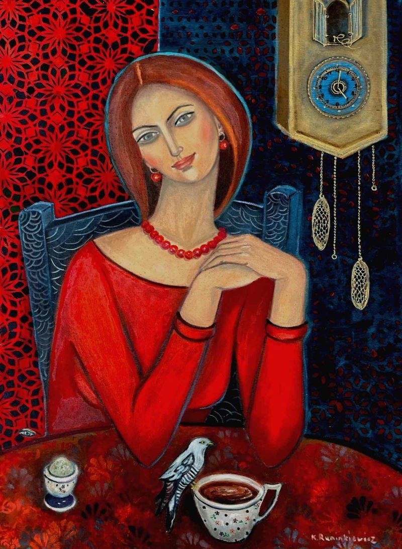 Artwork by Krystyna Ruminkiewicz, Cuckoo, Made of Oil, Canvas,