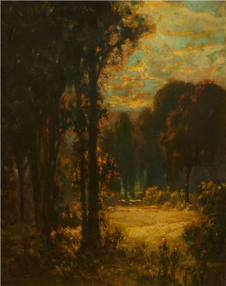 Wooded landscape nocturne by Clarkson Dye