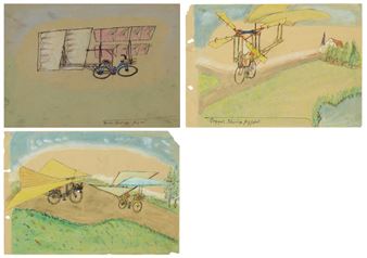 Untitled (Three Flying Machines) - Gustav Mesmer