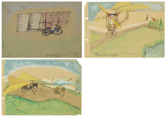 Untitled (Three Flying Machines) - Gustav Mesmer