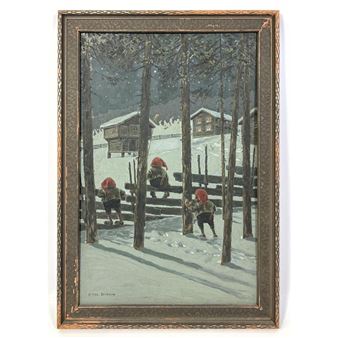 Elves on fence at night - Emil Biorn