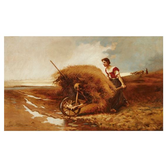 Campesina con carreta by Cristofor Alandi